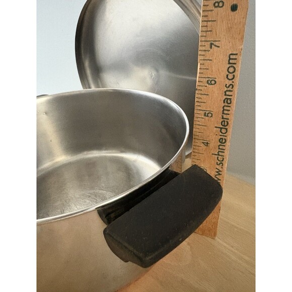 Vintage Revere Ware Copper Bottom 4 qt Pot Stainless Steel w/ Lid Clinton - Picture 6 of 16